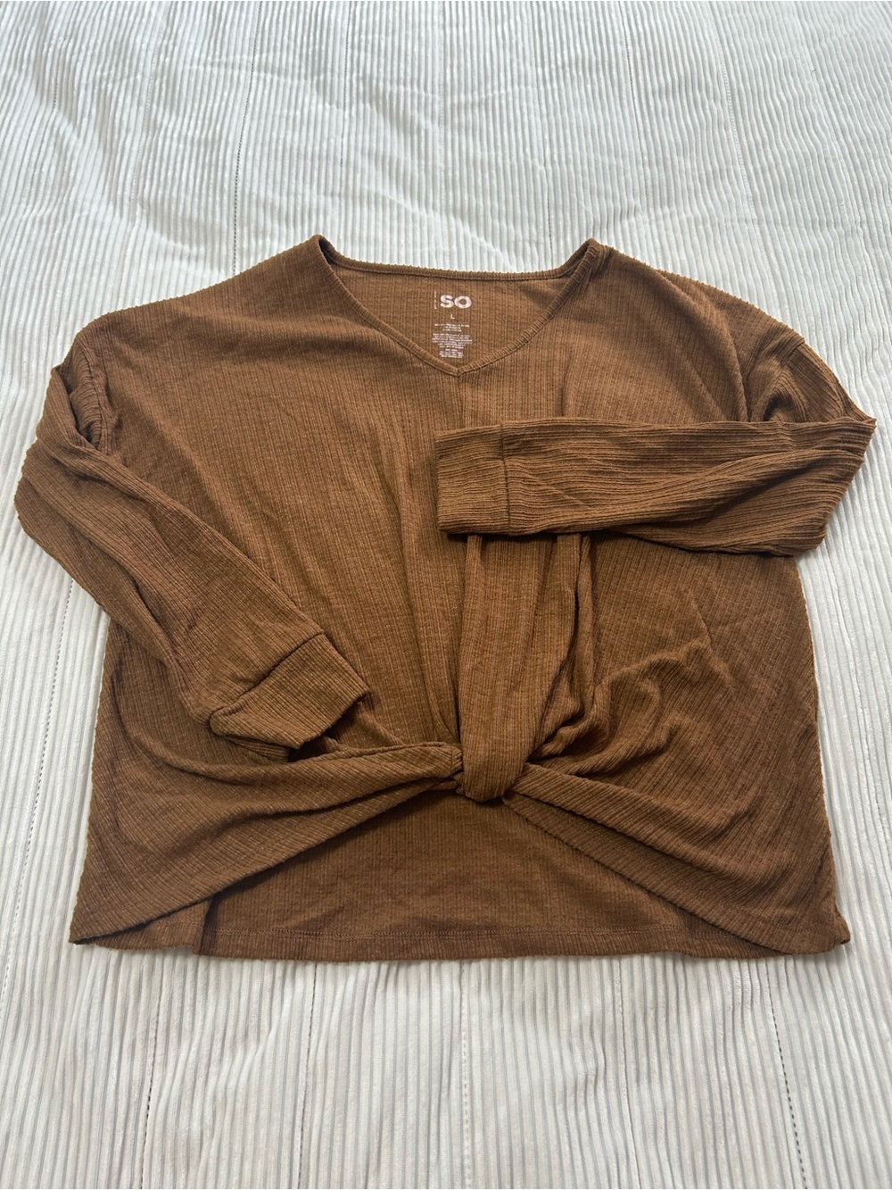 Sonoma Women’s V-Neck Ribbed Sweater in Brown